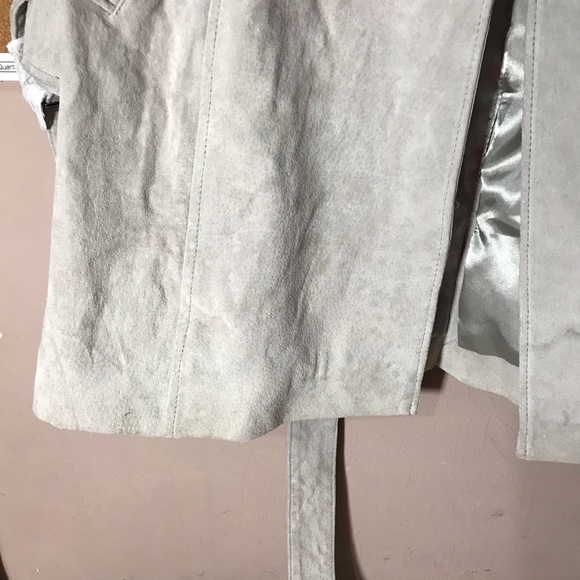 Pamela McCoy Jacket Leather Coat Long Gray New - Picture 6 of 8